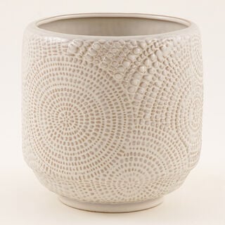 هومز أصيص نبات خزفي بيج 17.1*17.1*16.5 سم