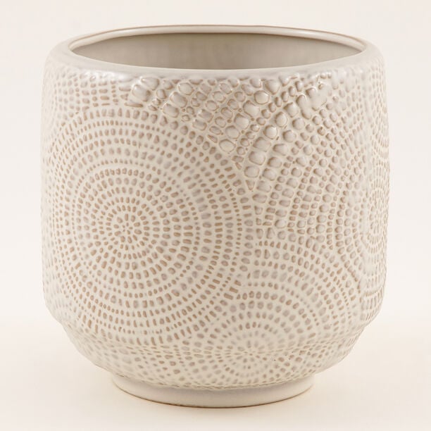 هومز أصيص نبات خزفي بيج 17.1*17.1*16.5 سم image number 1