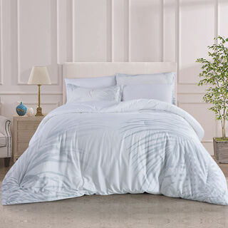 Cottage 6 Pcs Microfiber King Comforter Set, Light Blue, 230*250Cm