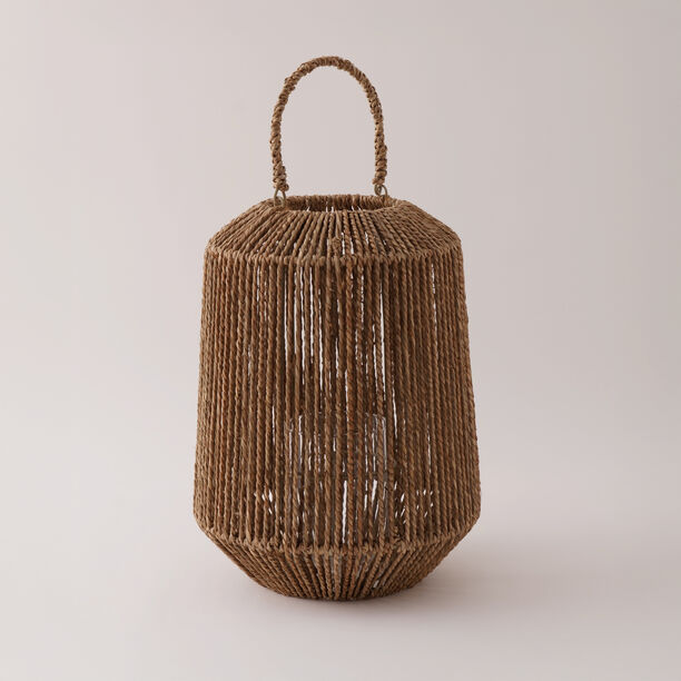Homez Aura Lantern Rattan, Beige 25.5*25.5*37 Cm image number 0