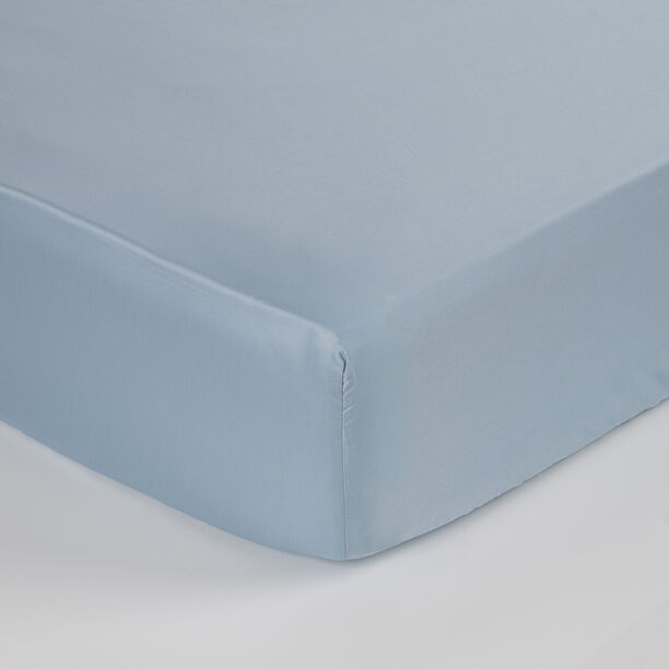 Boutique Blanche Cotton Satin 300Tc Fitted Sheet King, Sky Blue 180*200+35Cm image number 0