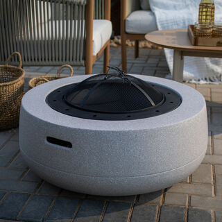 Homez Metal Firepit, Grey 115*115*48 Cm