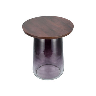 Side Table Glass Base And Metal Top 41*45 cm