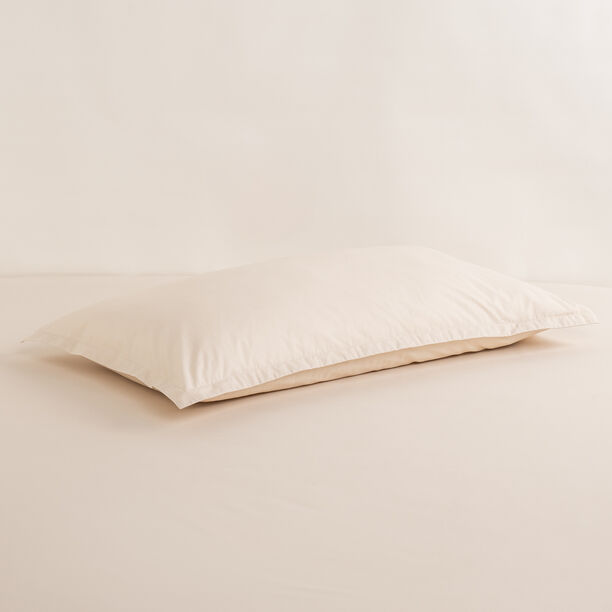 Boutique Blanche Pillow Cover Set 100% Cotton 200Tc Percale King Oatmeal 90*50 Cm image number 3