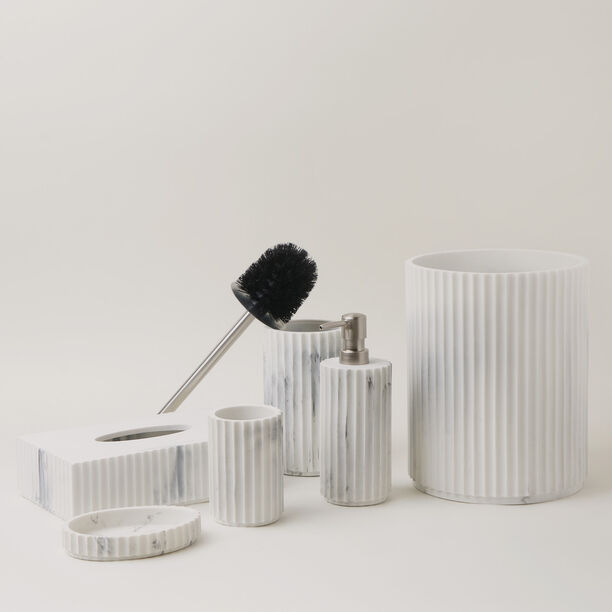 Homez polyresin lotion dispenser, white 7.6*4.5*20cm image number 4