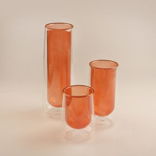 Homez Glass Vase Naseej Collection 5.3*5.3*27.3Cm, Brown