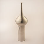 Homez Dome Shaped Ramadan Aluminum Decortive Piece Yaqut Collection 10*10*30Cm, Silver image number 0