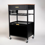 Alberto metal rolling black trolley with wheels 66.5*40*89 cm image number 1