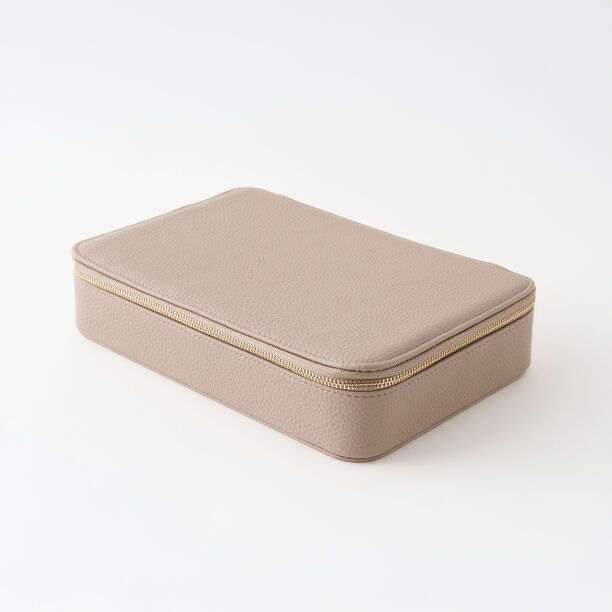 Homez brown faux leather sunglasses organizer 4 divisions 24.1*16.5*5.1cm image number 0