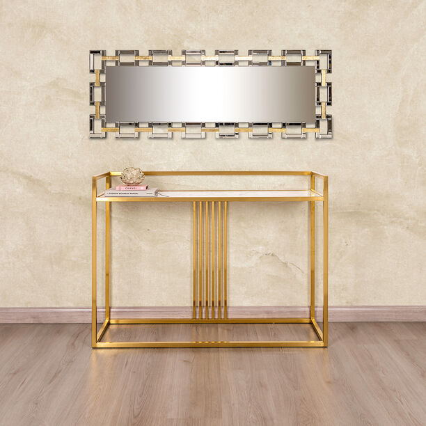 Stainless Steel Console Table With Marble Top image number 0