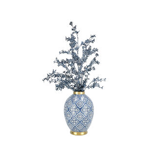Vase Blue Pattern With Gold 23 *23 * 31 cm