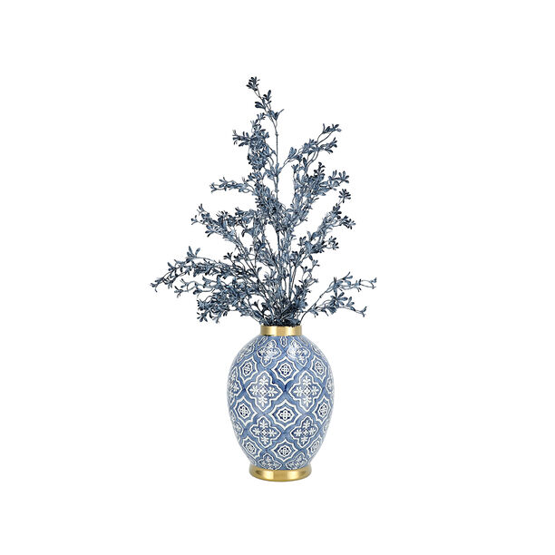 Vase Blue Pattern With Gold 23 *23 * 31 cm image number 2