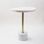 Homez White Marble Side Table 40*40*45 Cm image number 0
