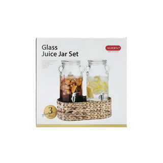 Alberto glass juice jar set with basket 2pcs/3100 ml