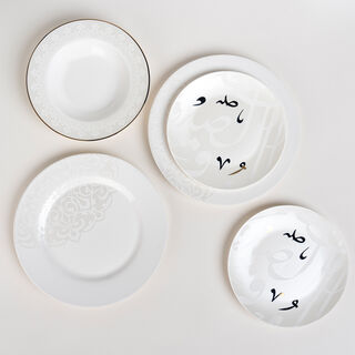 La Mesa Calligraphy Pearl Effect  18 Pieces Dinner Set