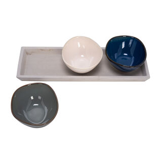 La Mesa multicolor durable porcelain serving bowl set 3 PCS