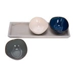 3 Pcs Serving Bowl On Grey Wood Tray image number 1
