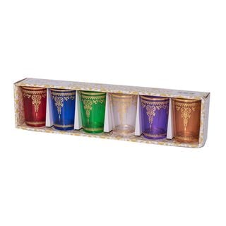 Colored Moroccan Tea Glass Set/Transparent