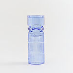 هومز حامل شموع مضلع زجاج 8.9*8.9*27.4سم، أزرق image number 0