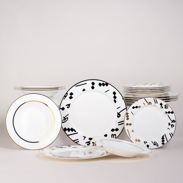 La Mesa white/gold porcelain 18 pc dinner set image number 5