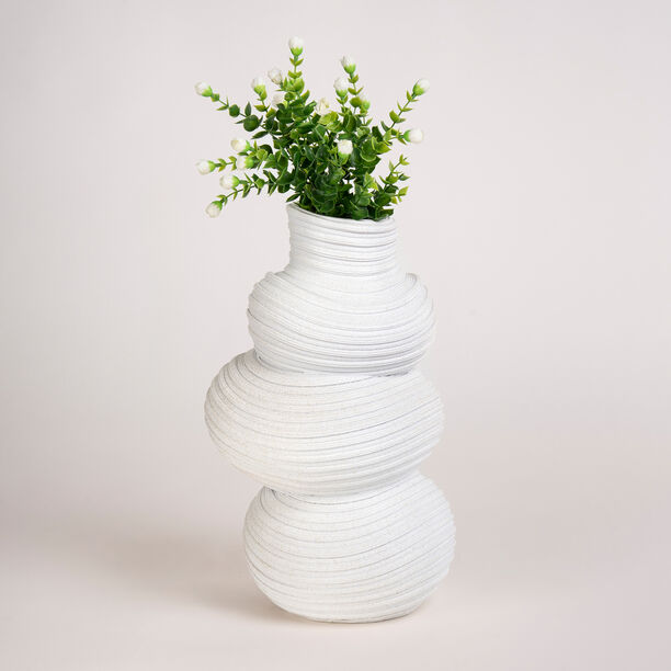 Off white resin ribbed vase 22*21.8*36.6 cm image number 4