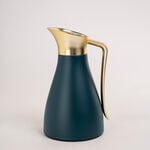 Dallaty green steel vacuum flask with matt golden handle 1L image number 0