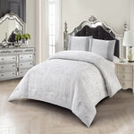 Boutique blanche 3pcs polyester comforter set king, grey 220*240cm image number 2