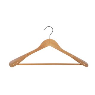 Wooden Coat Hanger With Round Bar Natural