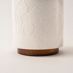 Bahja white wood cylindrical tissue box 14*14*15 cm image number 2