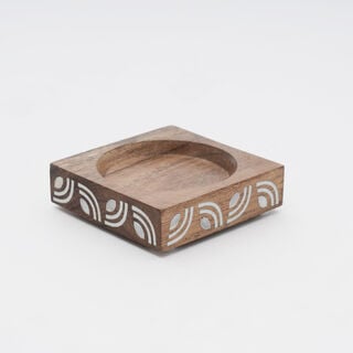 Pearl Collection Dallaty Wood Saucer Wood & MOP, Natural, 7.5*7.5*2 cm