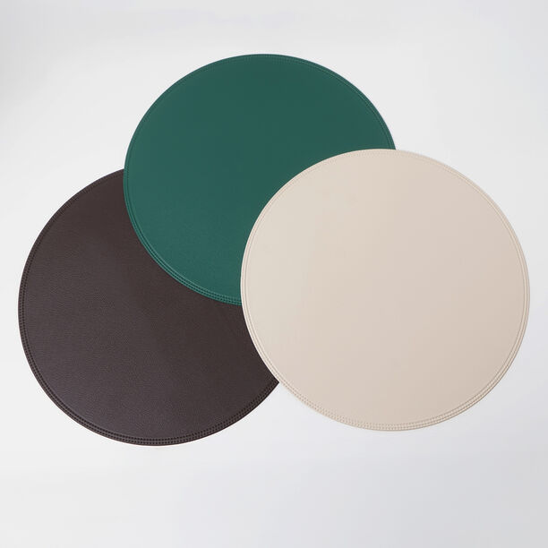 La Mesa 4pcs imitation leather round placemat, brown 38*38cm image number 6