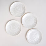 La Mesa 4 Pieces Dessert Plate Calligraphy Pearl 8" image number 2
