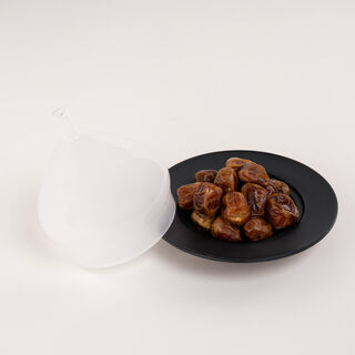 Dallaty white & black porcelain date bowl with lid 18*18*16 cm