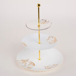 La Mesa white porcelain/glass 3 tiered cake plate image number 0