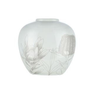 Vase White With Flower Design