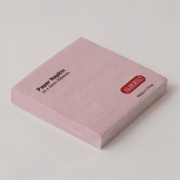 البرتو مناديل ورقية عبوة 30 قطعة، وردي 33*33سم image number 2