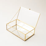 هومز صندوق مجوهرات زجاج بإطار ذهبي وسط 21*12*6سم image number 2