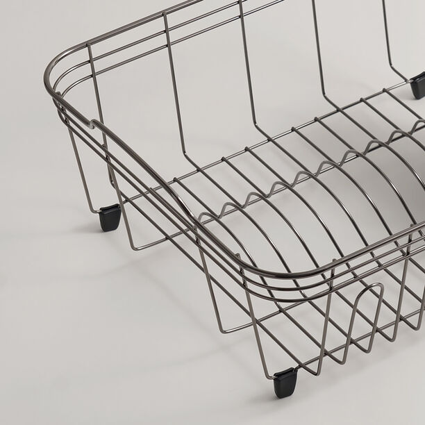 Alberto stainless steel 1 tier dish rack 32.6*37.7*16.5, black image number 2