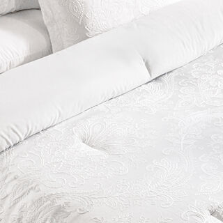 Boutique blanche jacquard 3pcs queen size comforter set, white 200*240cm