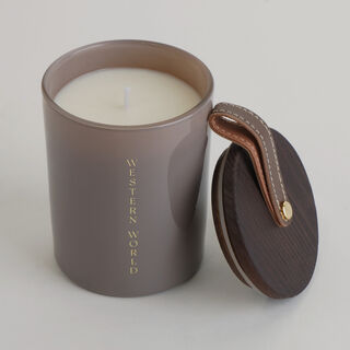 Homez black amber scented candle in jar 198g