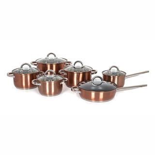 Alberto 12 Pieces Stainless Steel Cookware Set Copper