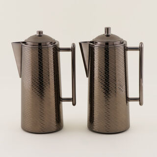 دلتي طقم دلة ستانلس ستيل 1 لتر، بني