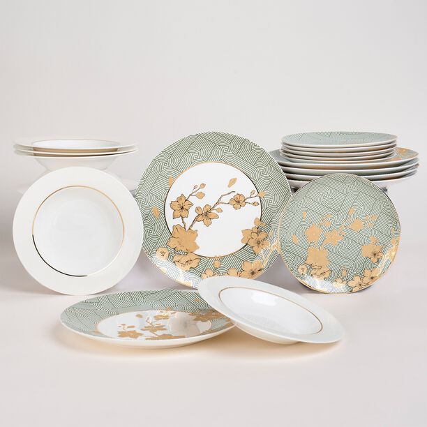 La Mesa green porcelain 18 pc dinner set image number 7