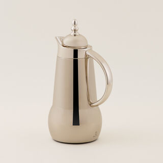 Dallaty Steel Vacuum Flask Set Full Silver 1 L + 1 L