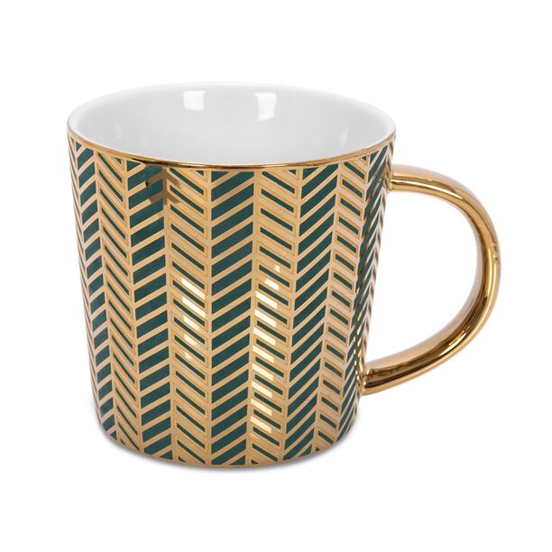  Porcelain Mug Electroplating Black/Gold 420Ml image number 0