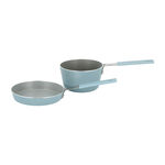 2Pcs Mini Set Frypan + Sauce Pan Blue image number 1