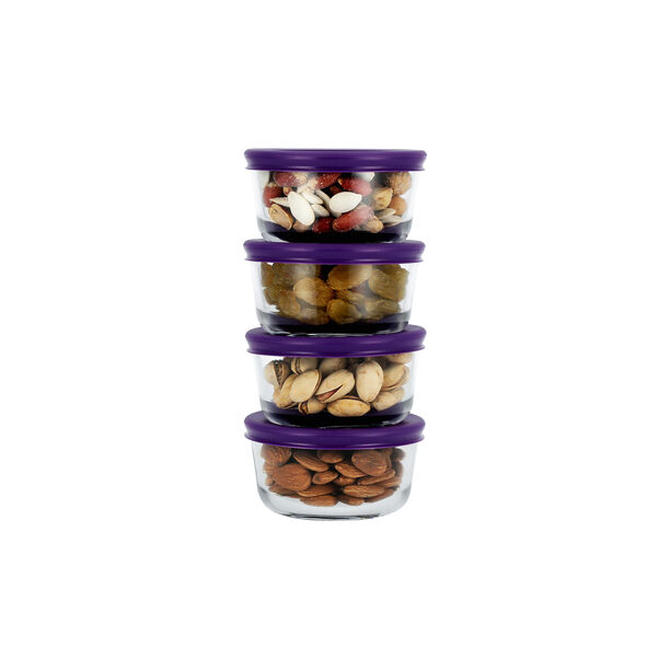 Kitchen classics transparent glass food storage set with lids 8 pcs 0.23L image number 2