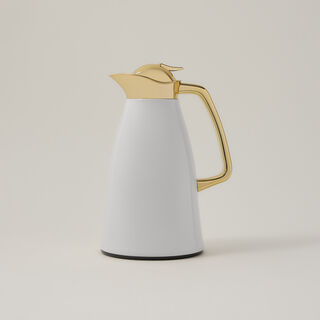 Steel Vacuum Flask Falco Gold And White 1L