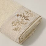 Boutıque Blanche Linen Floral Bath Towel, Cream 50*100Cm image number 1