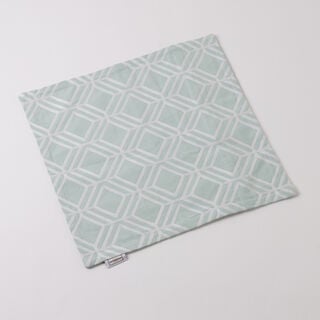 100% Cotton cushion cover with Geometric Embroidery Ice Blue 45x45cm